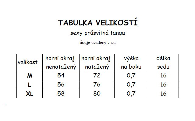Sexy tanga průsvitná černá, vel. M