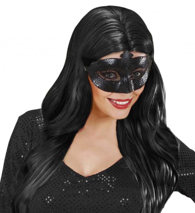 Černá škraboška s flitry