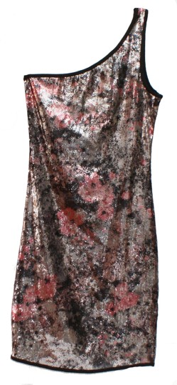 Sexy METALICKÉ ŠATY na jedno rameno, vel. 34