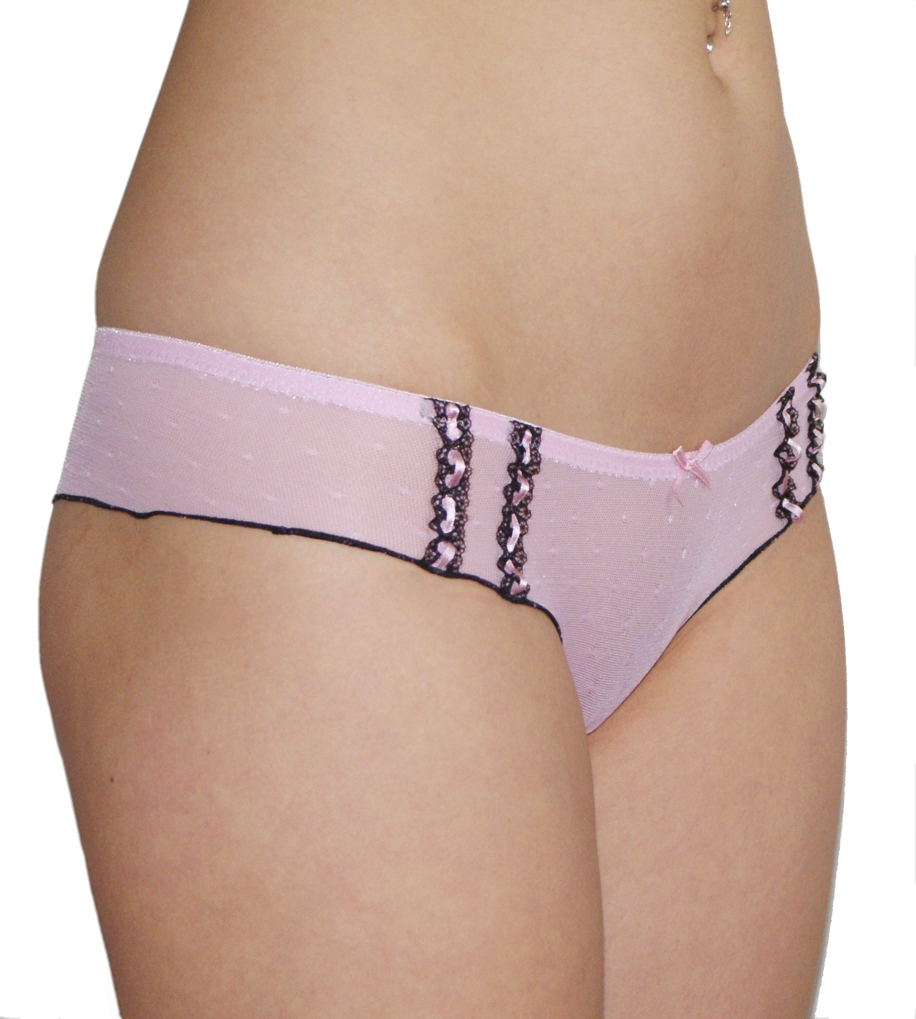 Něžné krajkové brazilky - růžové S