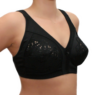 Podprsenka bez kostic a výztuže pro větší poprsí  100 DD černá