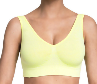 Podprsenka bezešvá sportovní, vel. XL/XXL svítivě žlutá