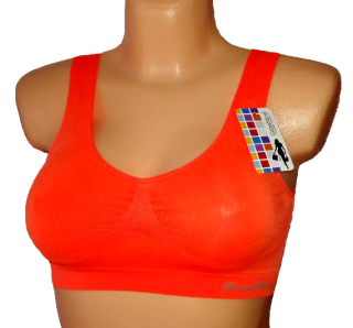 Podprsenka bezešvá sportovní, vel. XL/XXL oranžová