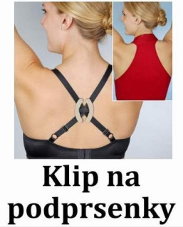 Spona na podprsenky - klip na ramínka, průsvitný